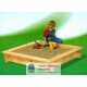 Piaskownica drewniana dla dzieci, 4kątna, surowa